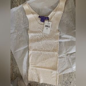 Ralph Lauren Silk Cream Knit Tank Top